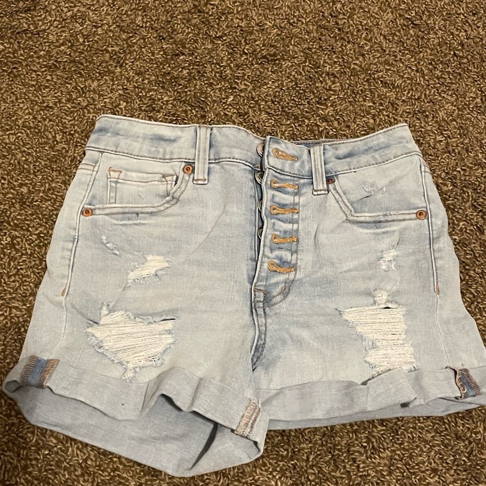 Super high rise midi aero jean shorts size 2